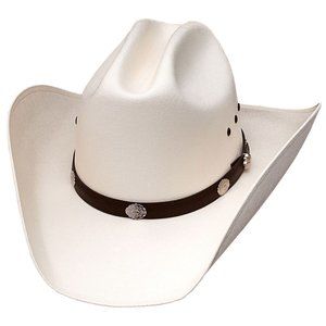 Western Cowboy Hat - White Cattleman - Conchos